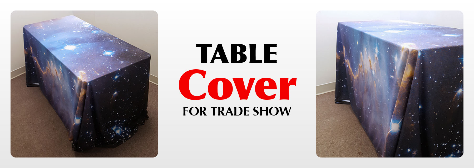 Custom trade show table cover with logo